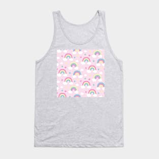 Blush Pink Rainbows and Stars Tank Top